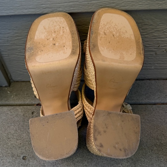 Castaner Sandalo in Rafia Adriana Size 38 Chunky Heel Sandals Made In Spain - Picture 16 of 16